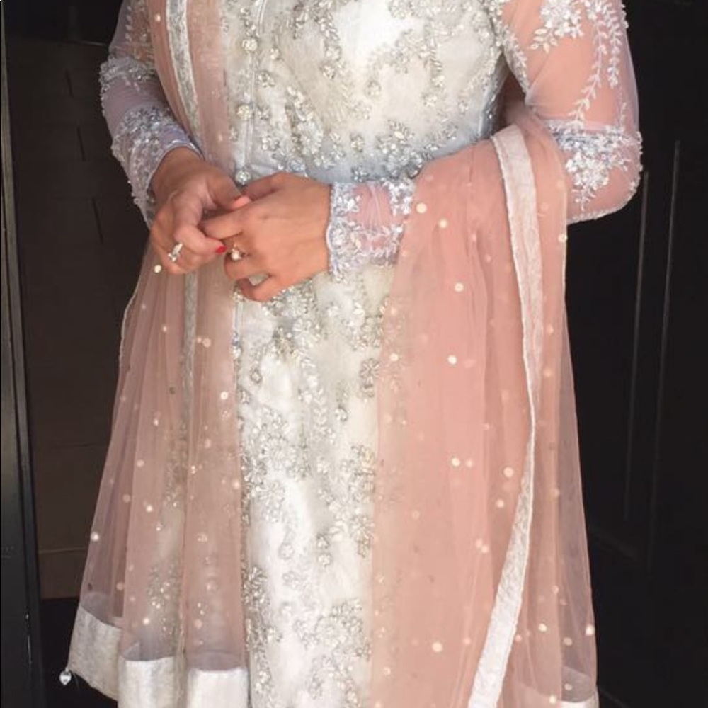 Embroidered net dress